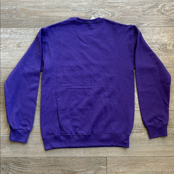 Horror Vibes Coffee Shop Logo Purple Crewneck Sweater Green Slime Puffy Graphic - Picture 2 of 3